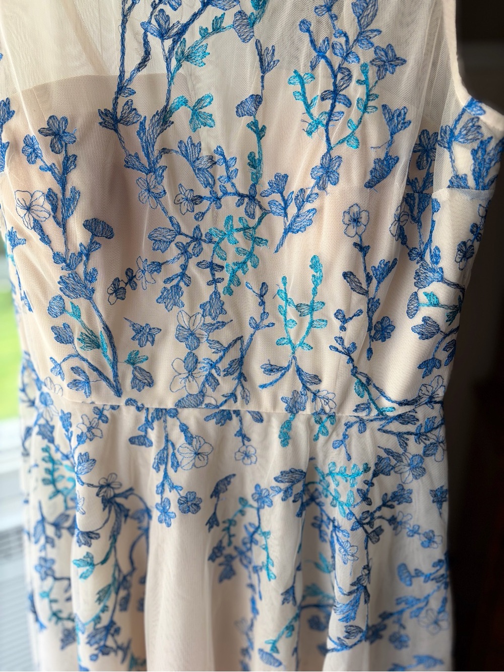 Nicole Miller NY Floral Embroidered Formal A-Line Maxi Evening Dress Sz 8 EUC - Picture 3 of 10